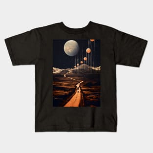 Exploring the Cosmos - Vintage Art Kids T-Shirt